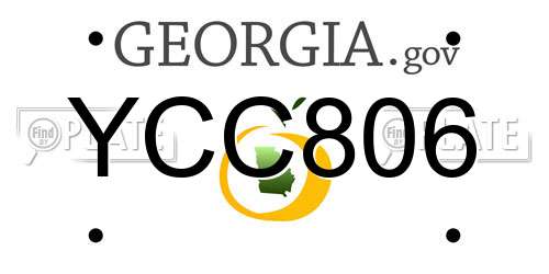 YCC806 Georgia License Plate