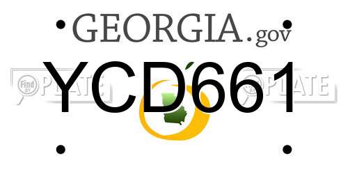 YCD661 Georgia License Plate