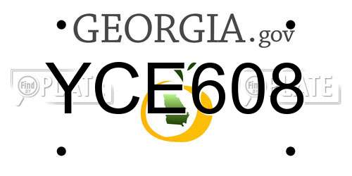 YCE608 Georgia License Plate