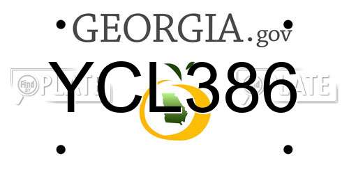 YCL386 Georgia License Plate