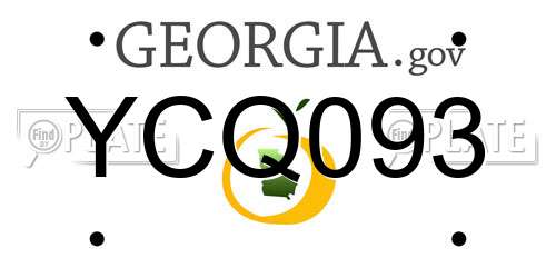 YCQ093 Georgia License Plate