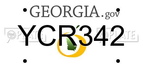 YCR342 Georgia License Plate