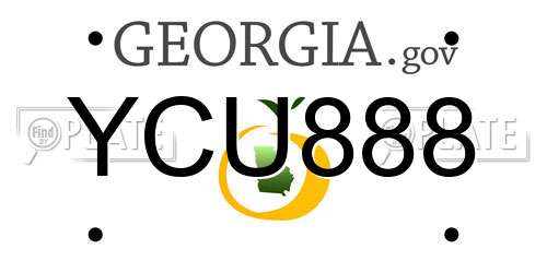 YCU888 Georgia License Plate