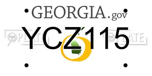 YCZ115 Georgia License Plate