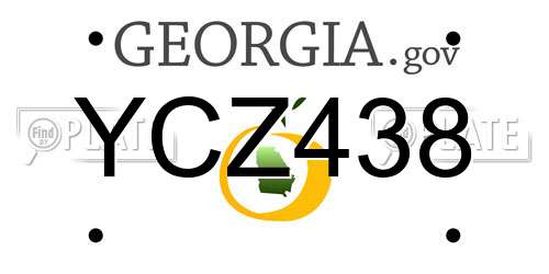 YCZ438 Georgia License Plate