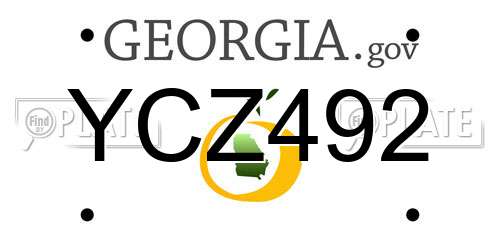 YCZ492 Georgia License Plate