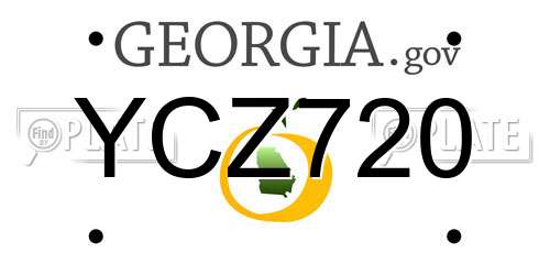 YCZ720 Georgia License Plate
