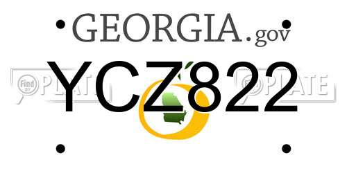 YCZ822 Georgia License Plate