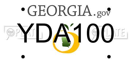 YDA100 Georgia License Plate