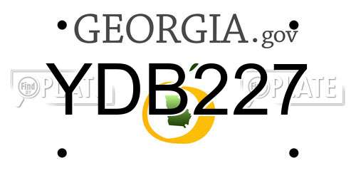 YDB227 Georgia License Plate