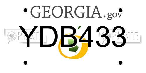YDB433 Georgia License Plate