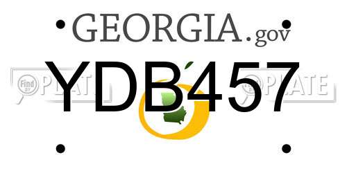 YDB457 Georgia License Plate