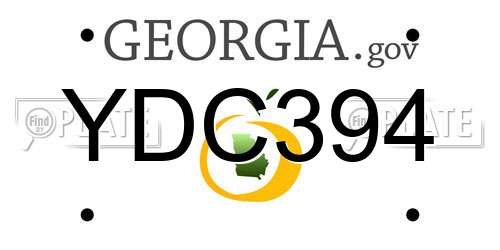 YDC394 Georgia License Plate