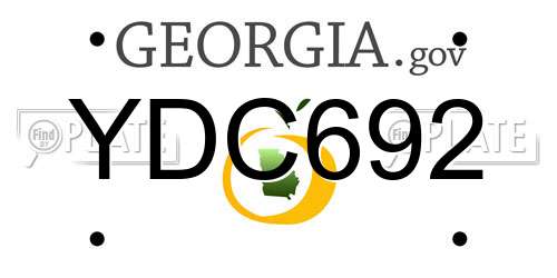 YDC692 Georgia License Plate