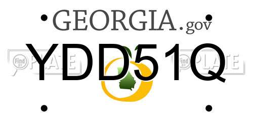 YDD51Q Georgia License Plate