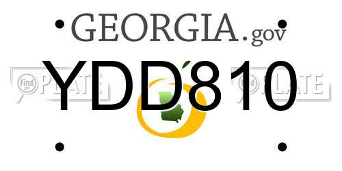 YDD810 Georgia License Plate