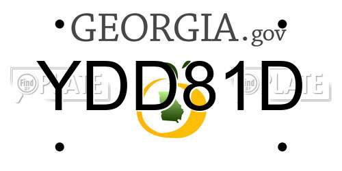 YDD81D Georgia License Plate