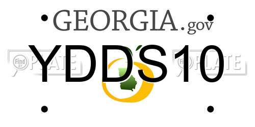YDDS10 Georgia License Plate