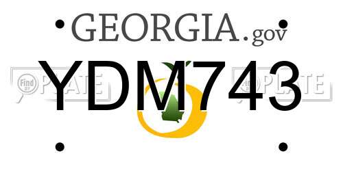 YDM743 Georgia License Plate