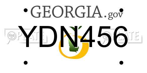 YDN456 Georgia License Plate