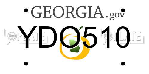 YDO510 Georgia License Plate