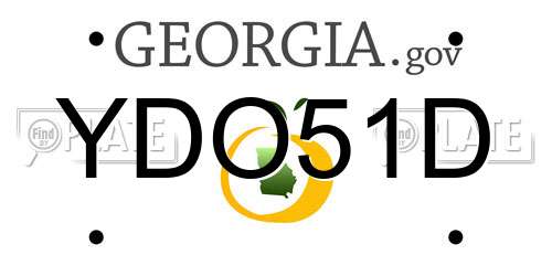 YDO51D Georgia License Plate