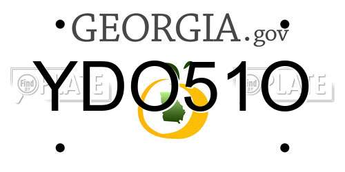 YDO51O Georgia License Plate