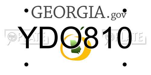 YDO810 Georgia License Plate