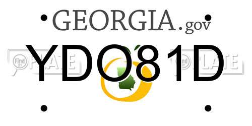 YDO81D Georgia License Plate