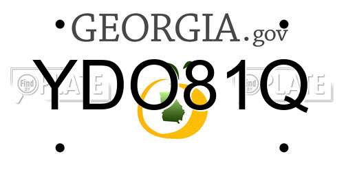 YDO81Q Georgia License Plate