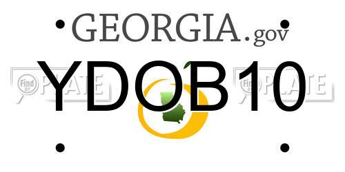 YDOB10 Georgia License Plate