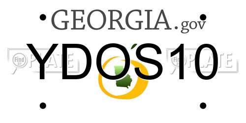 YDOS10 Georgia License Plate