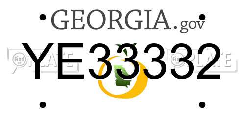 YE33332 Georgia License Plate