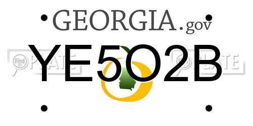 YE5O2B Georgia License Plate