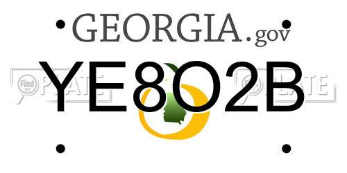 YE8O2B Georgia License Plate