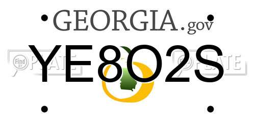 YE8O2S Georgia License Plate