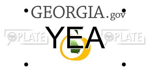 YEA Georgia License Plate