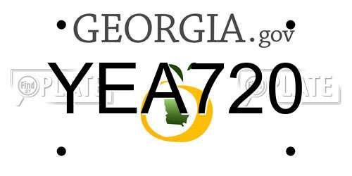 YEA720 Georgia License Plate