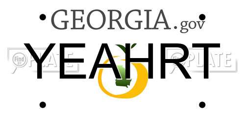 YEAHRT Georgia License Plate