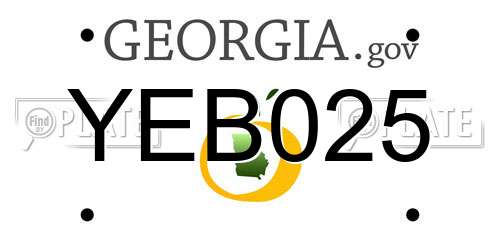 YEB025 Georgia License Plate