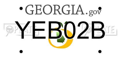 YEB02B Georgia License Plate