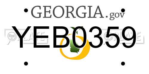 YEB0359 Georgia License Plate