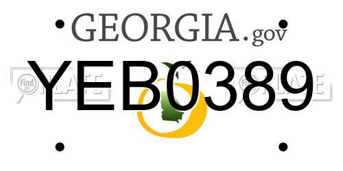 YEB0389 Georgia License Plate
