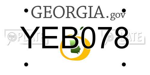 YEB078 Georgia License Plate