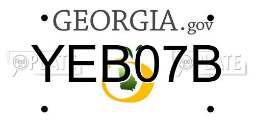 YEB07B Georgia License Plate