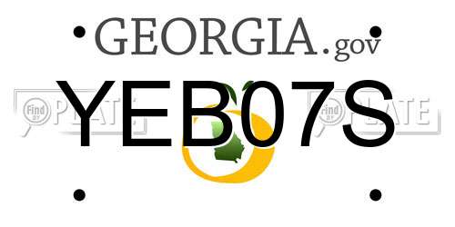 YEB07S Georgia License Plate