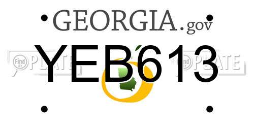 YEB613 Georgia License Plate