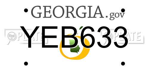 YEB633 Georgia License Plate