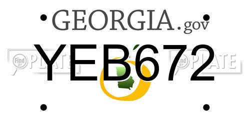 YEB672 Georgia License Plate