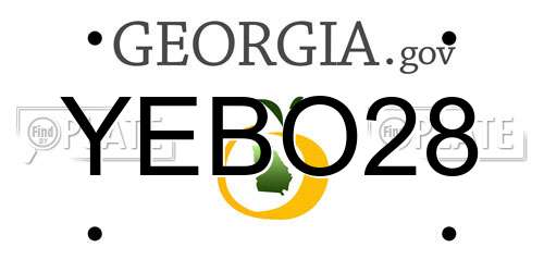 YEBO28 Georgia License Plate
